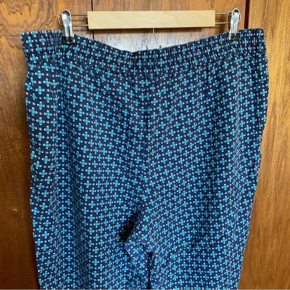 Lands end lounge pants size large women’s blue diamond print tie waist - Picture 6 of 14